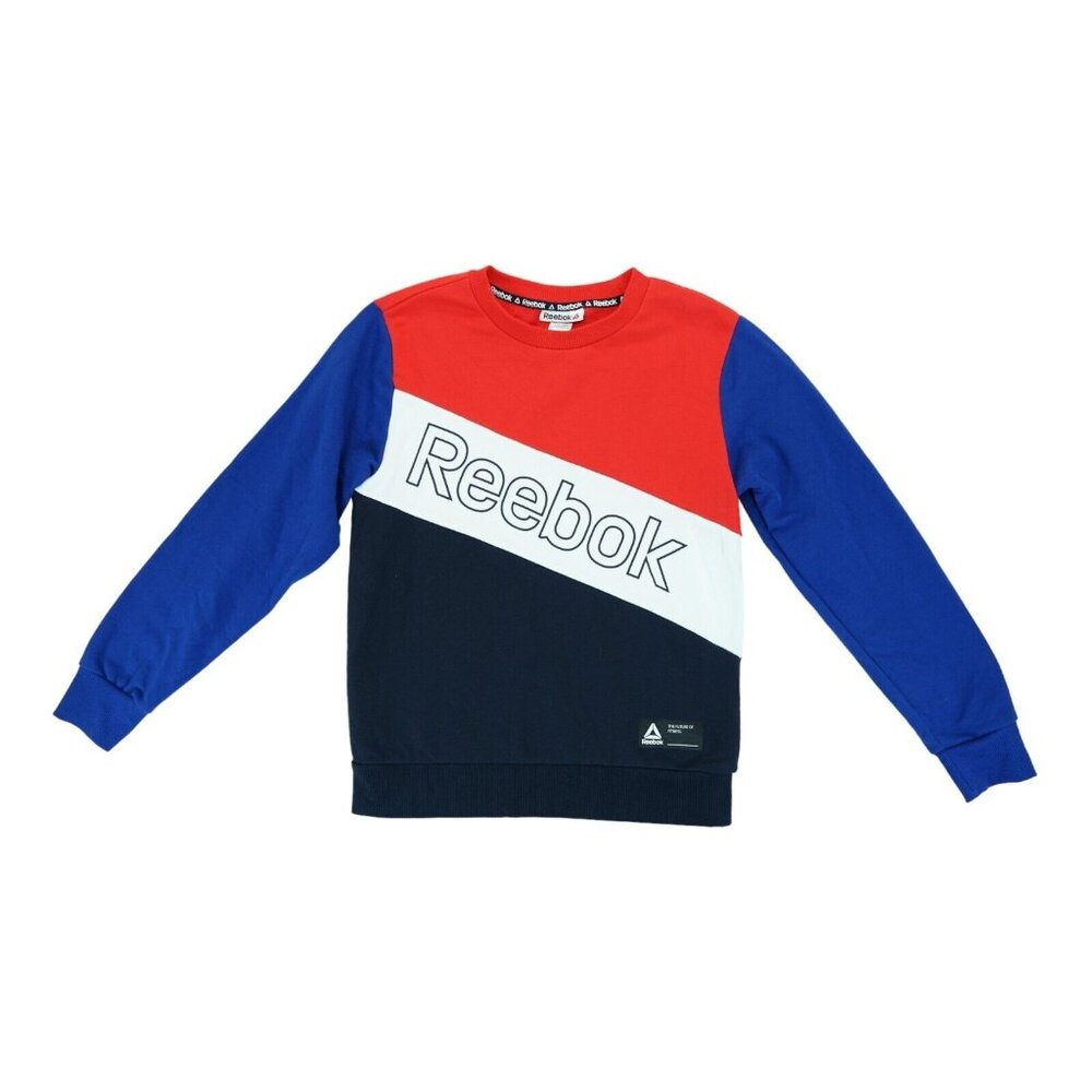 Reebok Sweatshirt Youth L(10/12) Colorblock Reebok Logo Fitness Workout‎